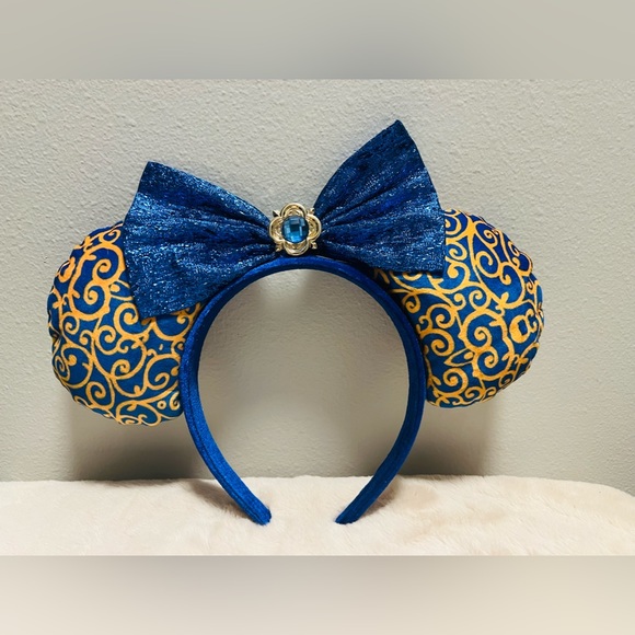 Disney Ears Blue Royal Bow Handmade - Picture 2 of 3
